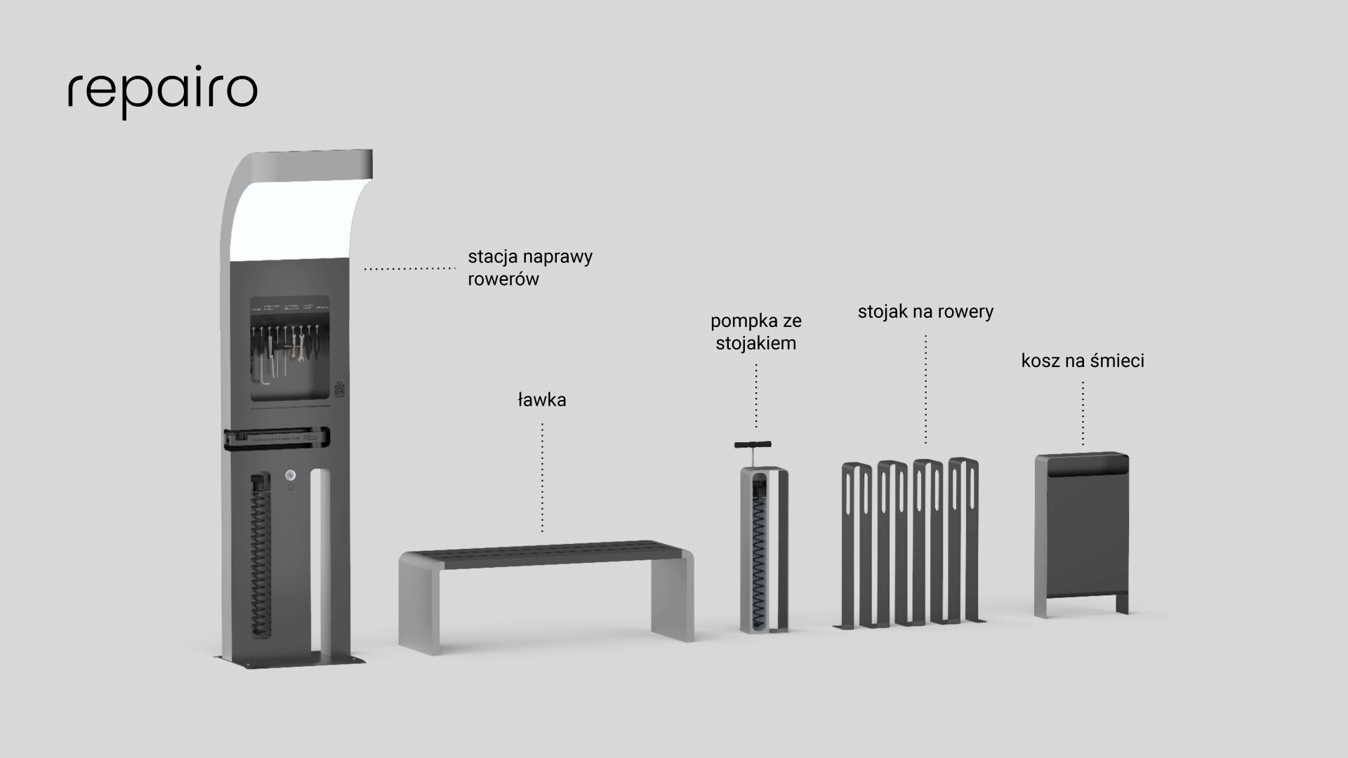 Projekt miejskiej stacji napraw rowerów Projektowanie Ergonomiczne